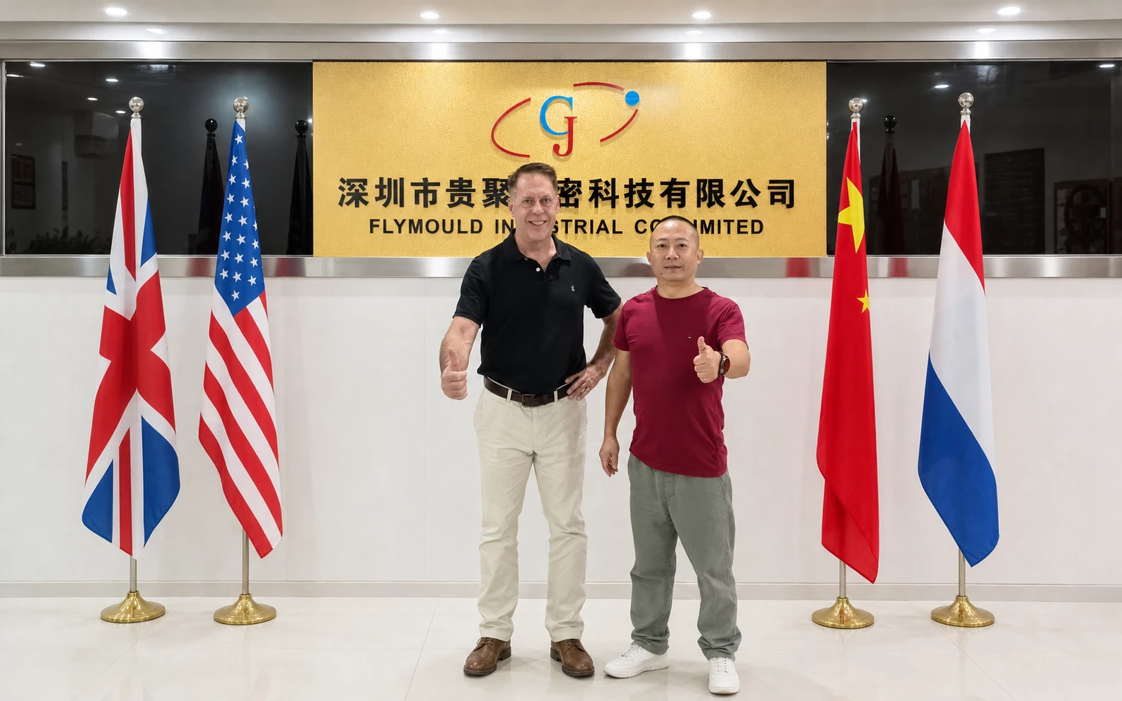 Welcoming a customer at our Shenzhen factory
