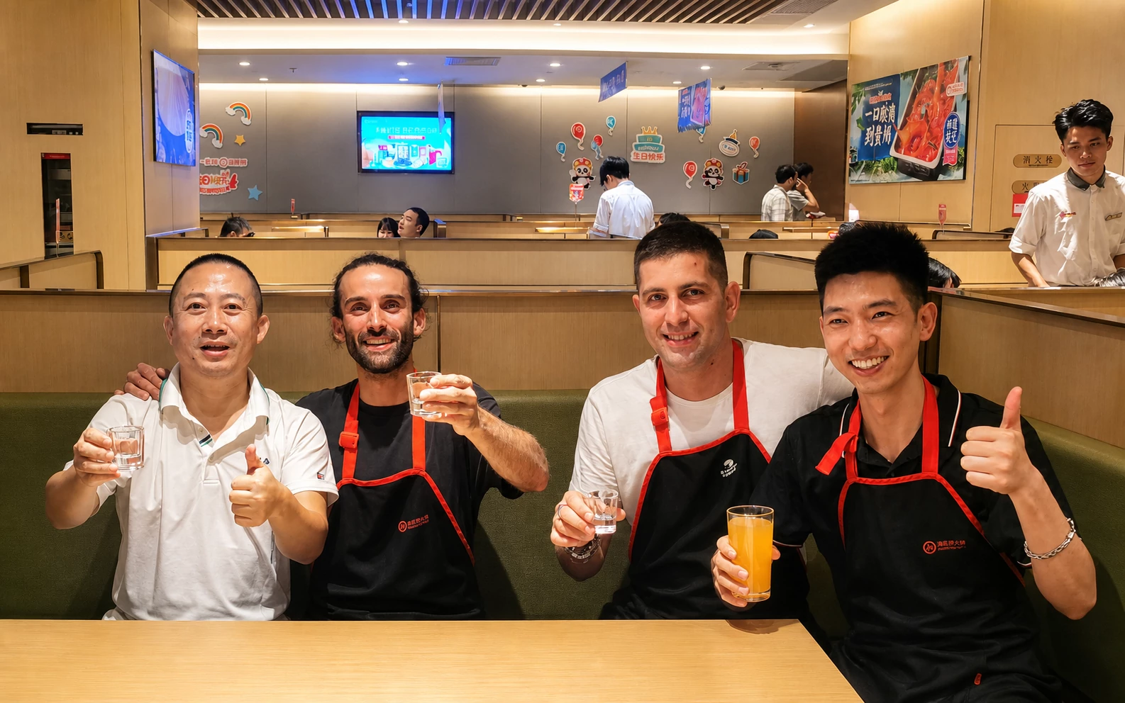 Group photo with visiting customers