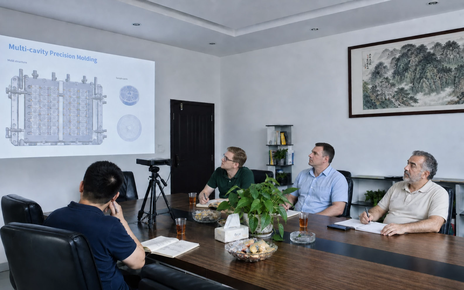 Project discussion with visiting engineers